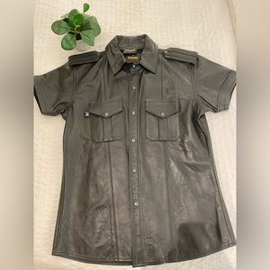 Men’s Leather Police Uniform Shirt - NWT